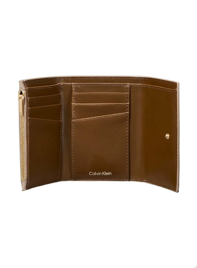 CALVIN KLEIN  Allover Emblem Logo Trifold Wallet  | Best Price UAE